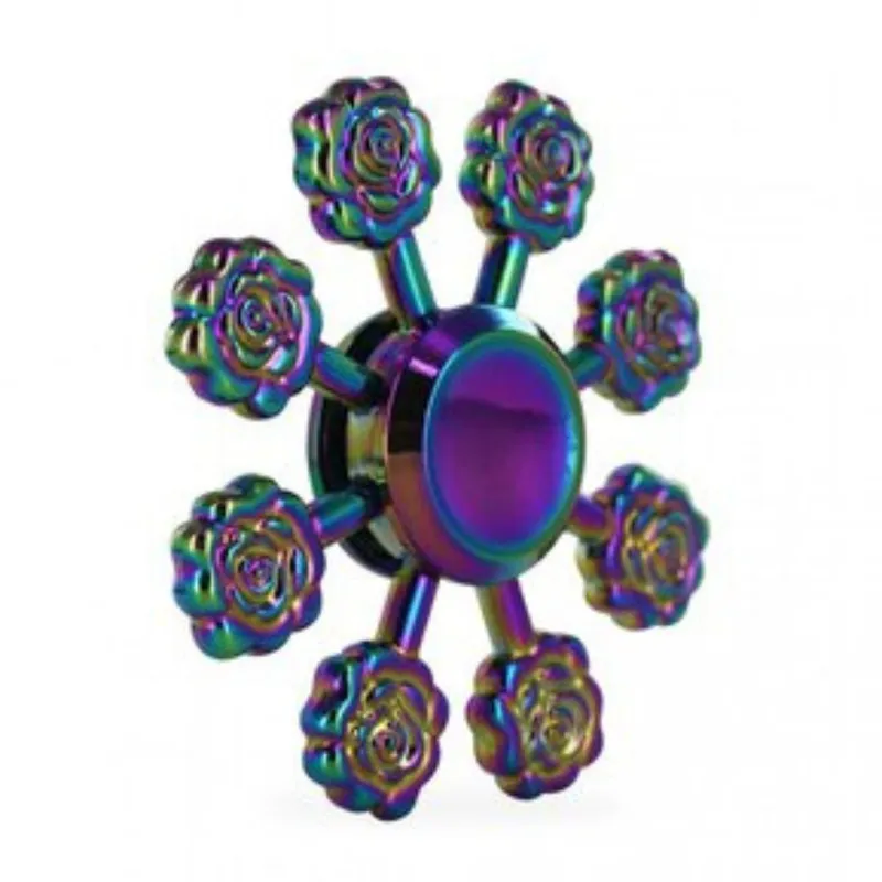 GENERICO - Spinner Hand Fidget Tornasol Rosas Anti Estrés Metal