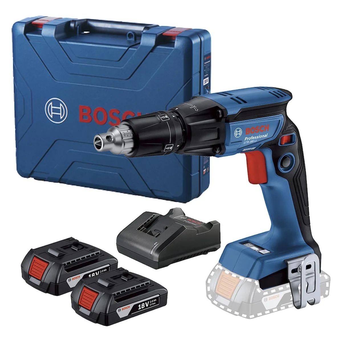 BOSCH - Atornillador para Drywall 1/4" 18V Brushless 2 Bat Bosch GTB 185-LI