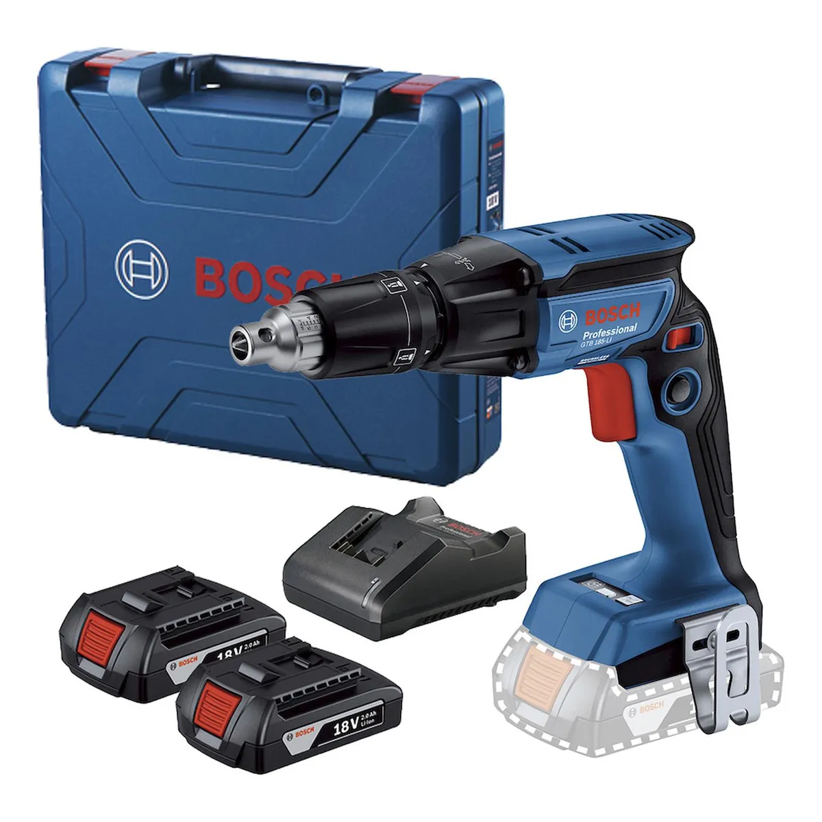 BOSCH - Atornillador para Drywall 1/4" 18V Brushless 2 Bat Bosch GTB 185-LI