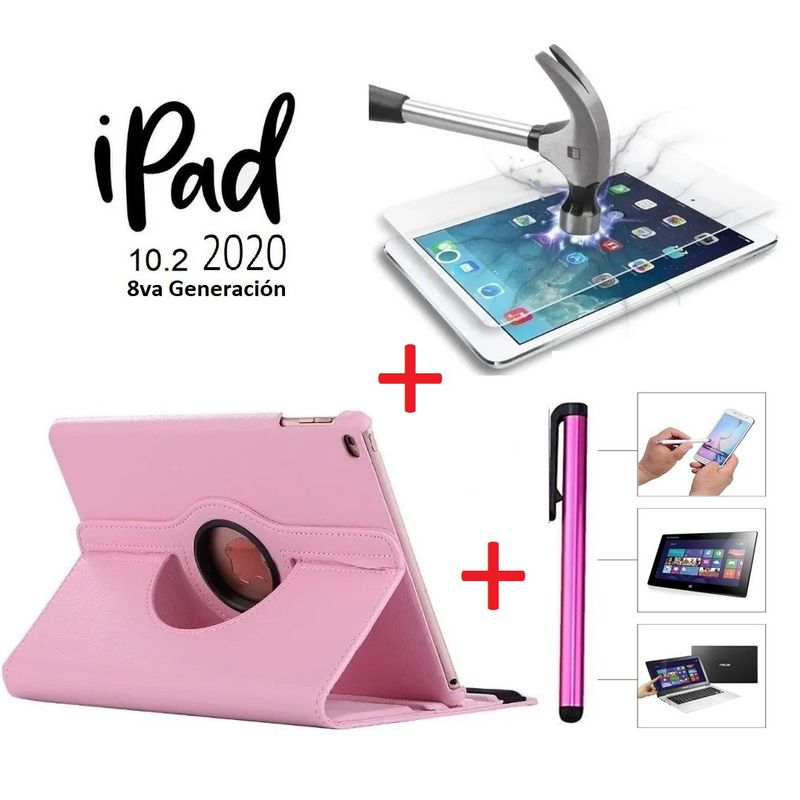 GENERICO - Funda + Mica Protector + Lapiz para iPad 10.2 8va Gen A2270 A2428