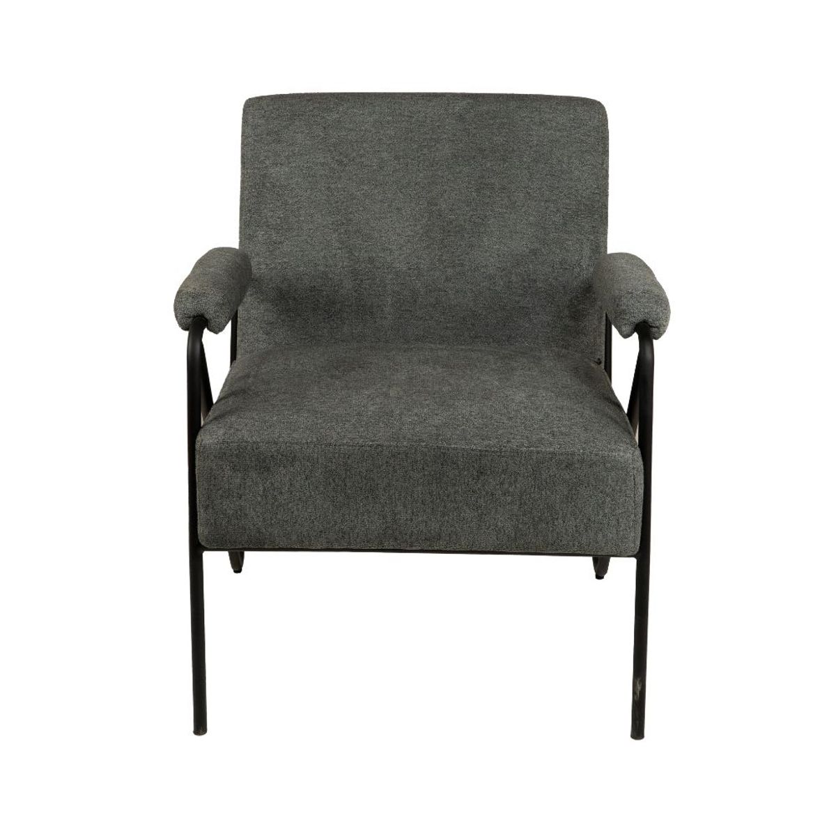 NIHM - Butaca de Metal y Tela Beams Gris Oscuro