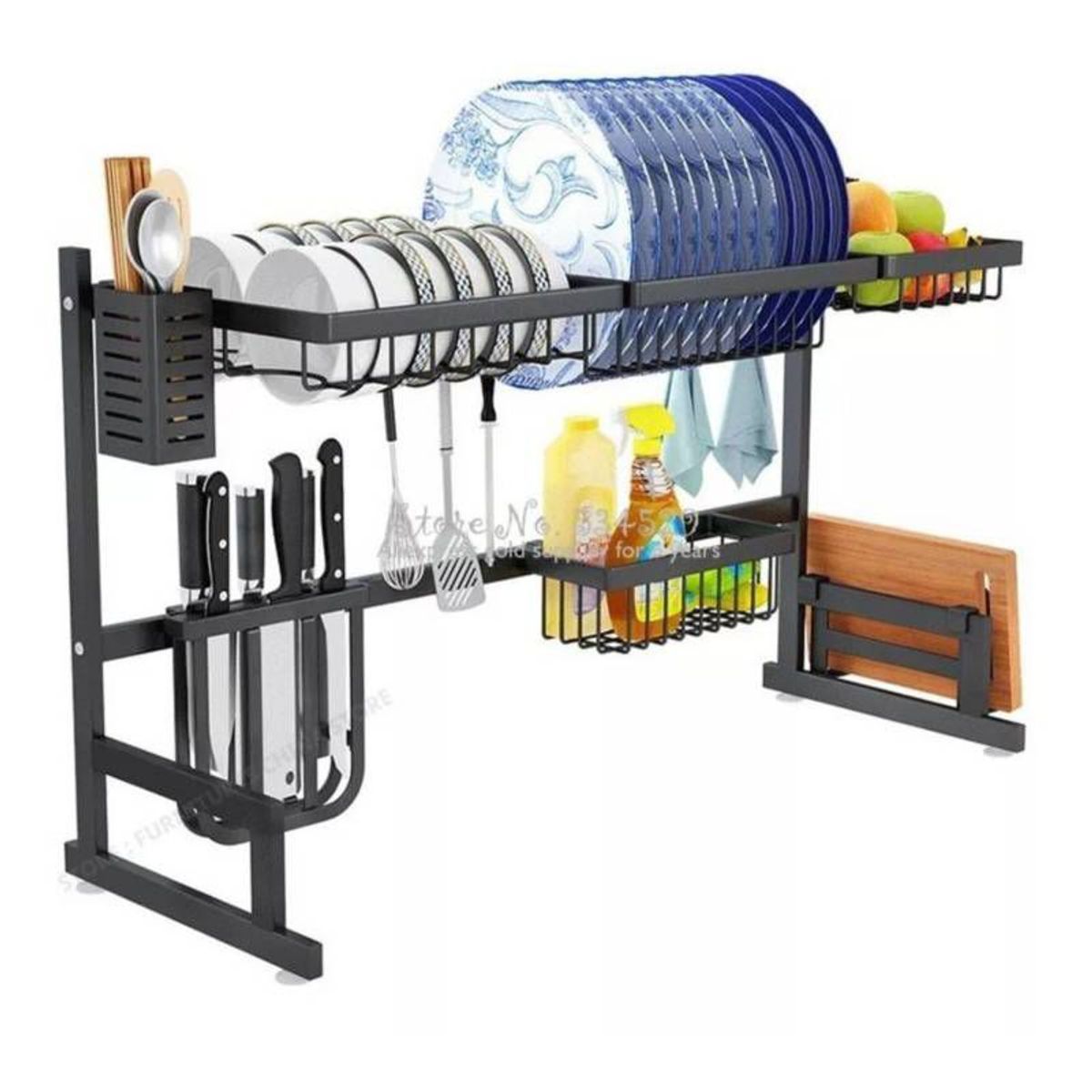 GENERICO - Estante de secado de platos de acero inoxidable rack 85 cm
