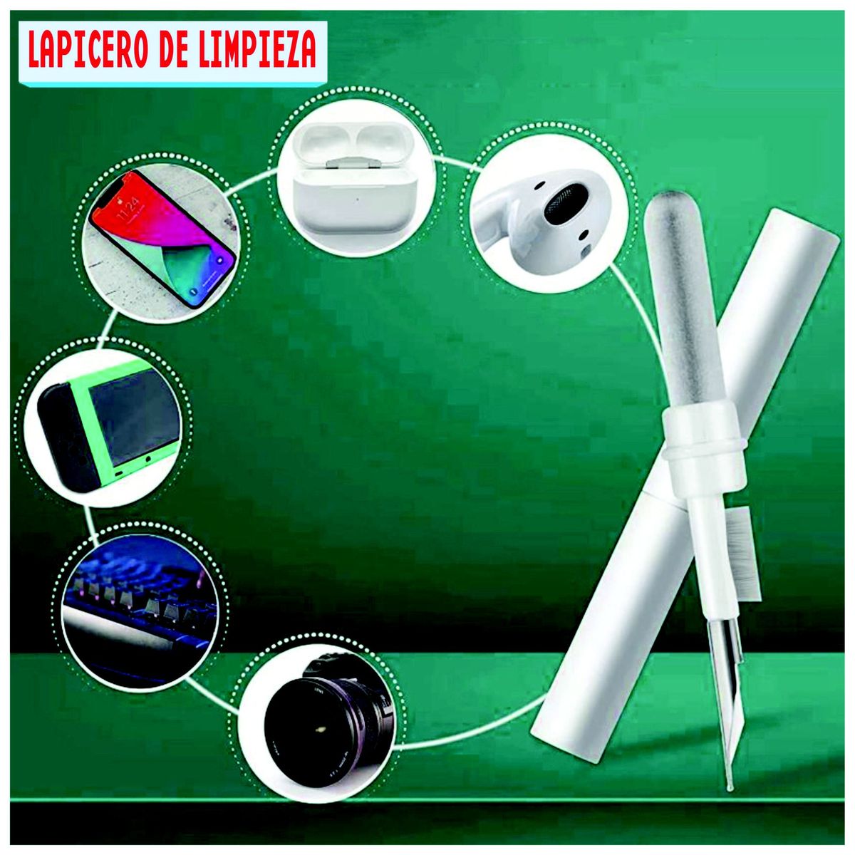 GENERICO - Kit Para Limpieza Mantenimiento Cuidado De Audifonos - Tipo Lapicero