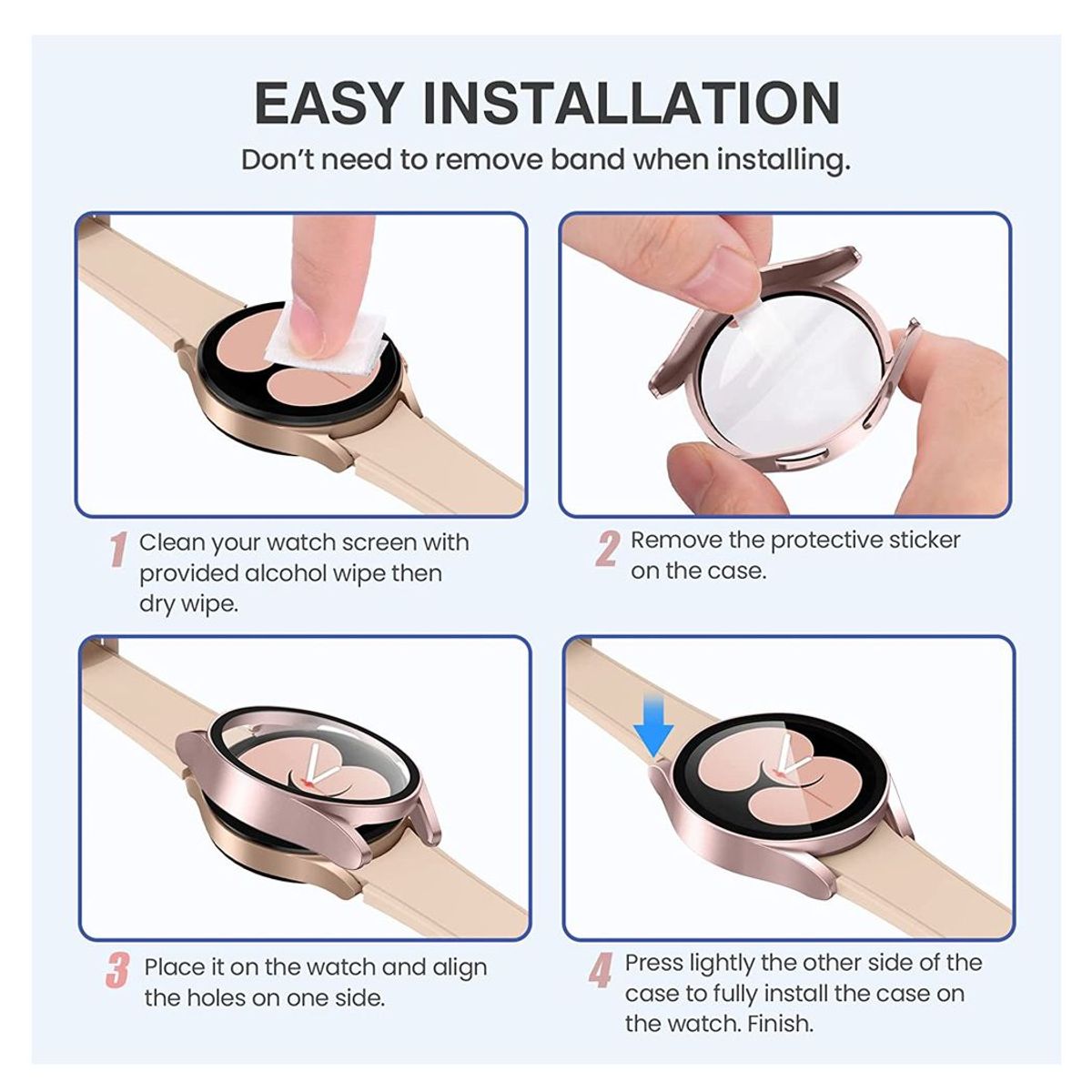 GENERICO - Case Bumper para Samsung Galaxy Watch 4 de 40mm Rosa Gold