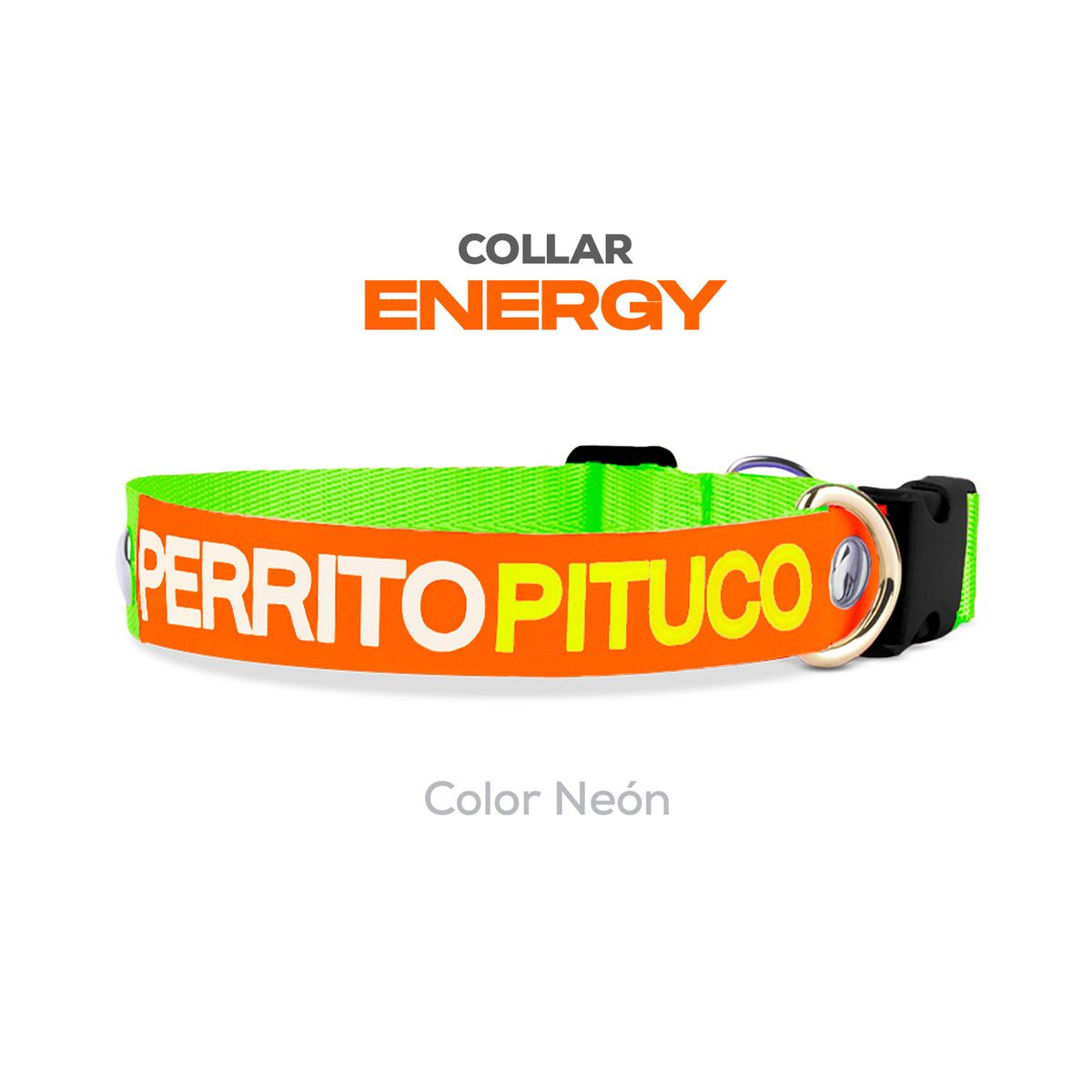 PERRITO PITUCO - COLLAR PERRITO PITUCO ENERGY NEÓN TALLA XS