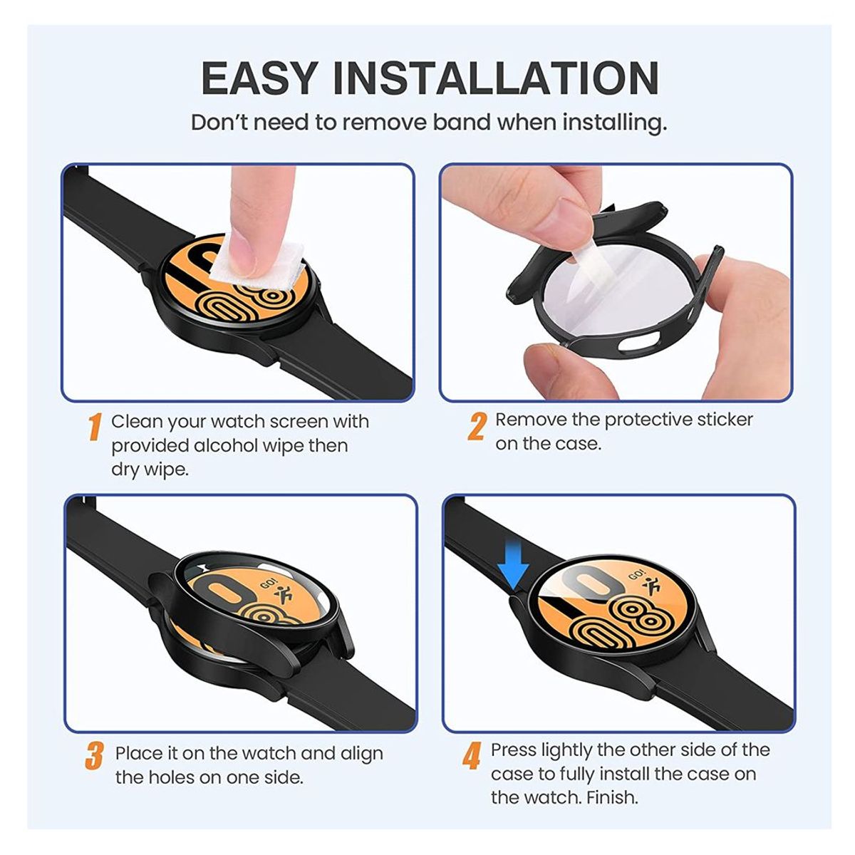 GENERICO - Funda Bumper para Samsung Watch 4 de 40mm Negro