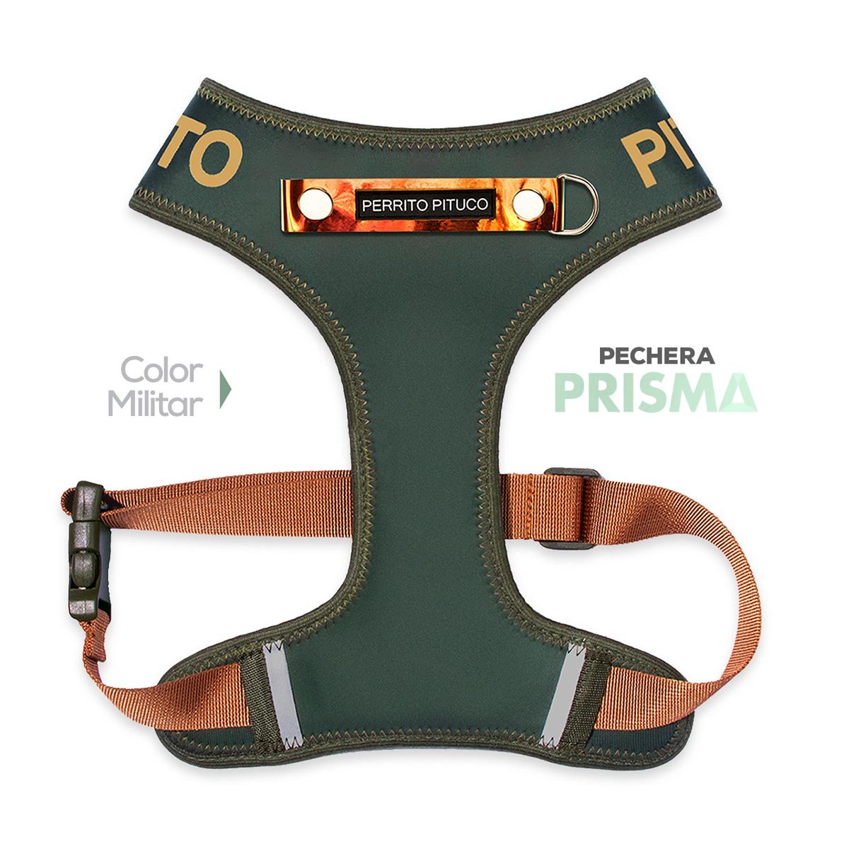 PERRITO PITUCO - PECHERA PERRITO PITUCO PRISMA MILITAR TALLA S PLUS