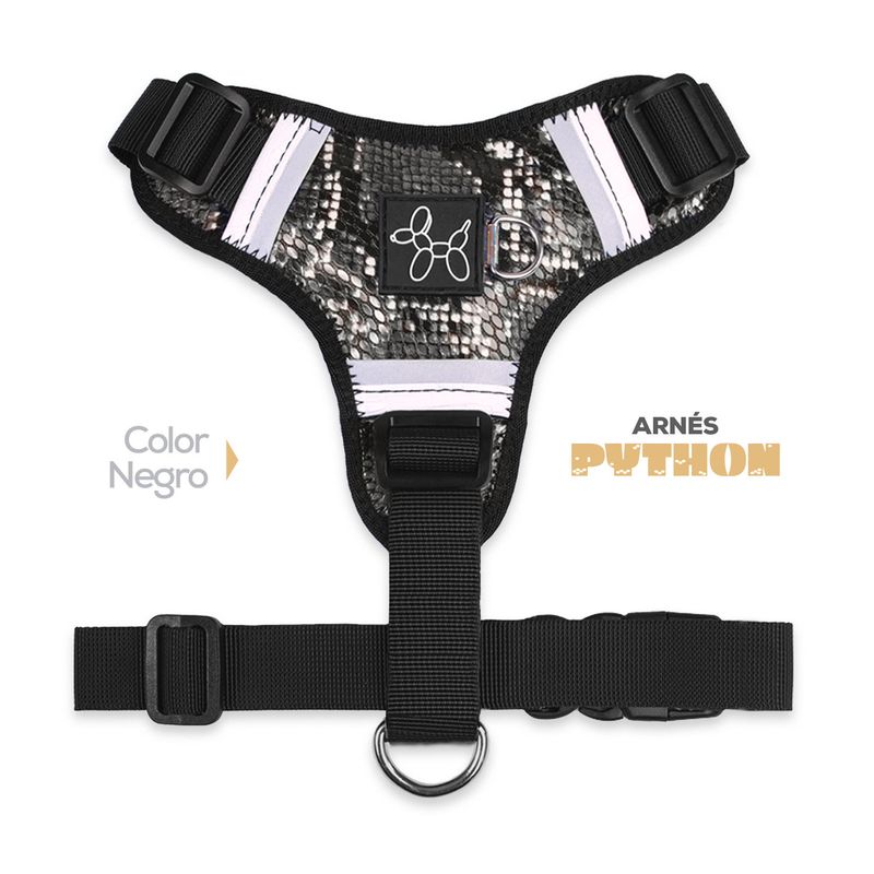 PERRITO PITUCO - ARNÉS PERRITO PITUCO PYTHON NEGRO TALLA M