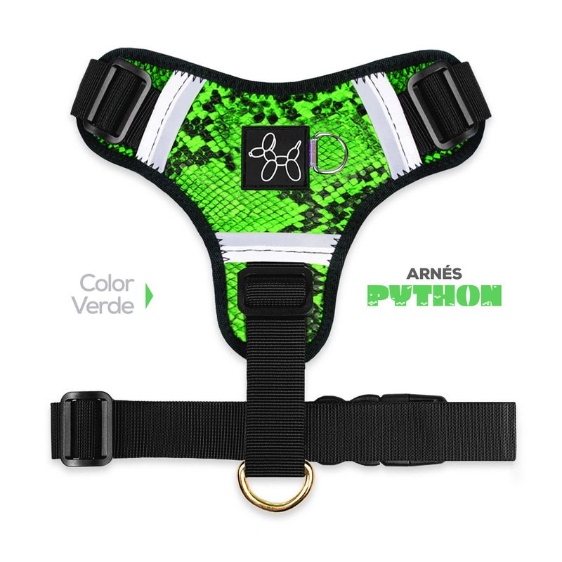 PERRITO PITUCO - ARNÉS PERRITO PITUCO PYTHON VERDE TALLA XS