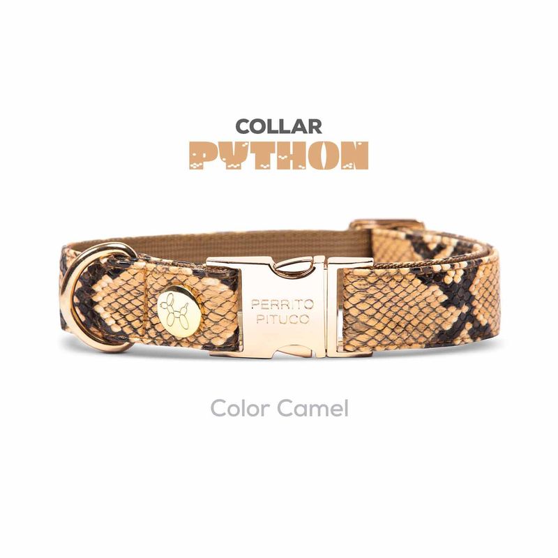 PERRITO PITUCO - COLLAR PERRITO PITUCO PYTHON CAMEL TALLA S
