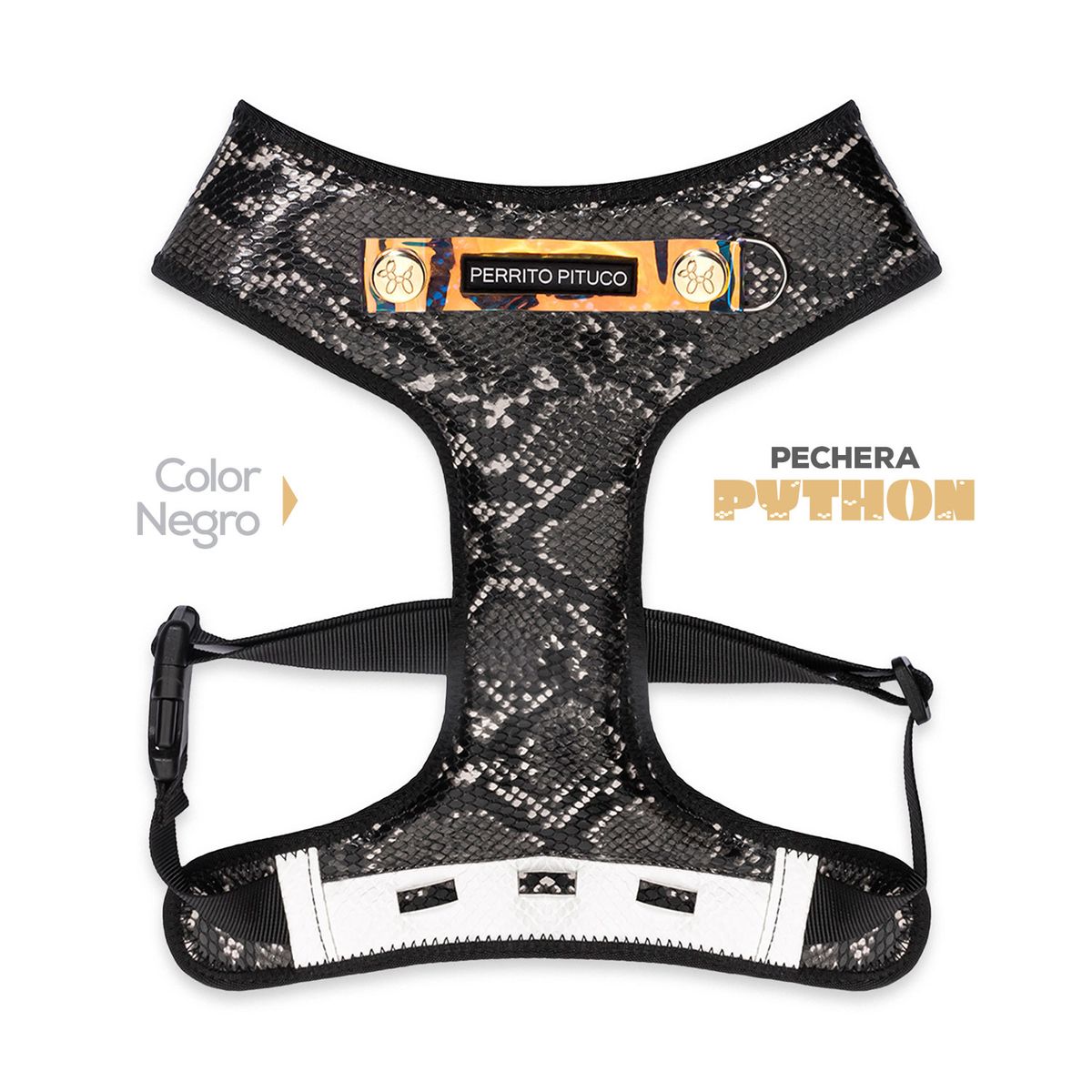 PERRITO PITUCO - PECHERA PERRITO PITUCO PYTHON NEGRO TALLA L