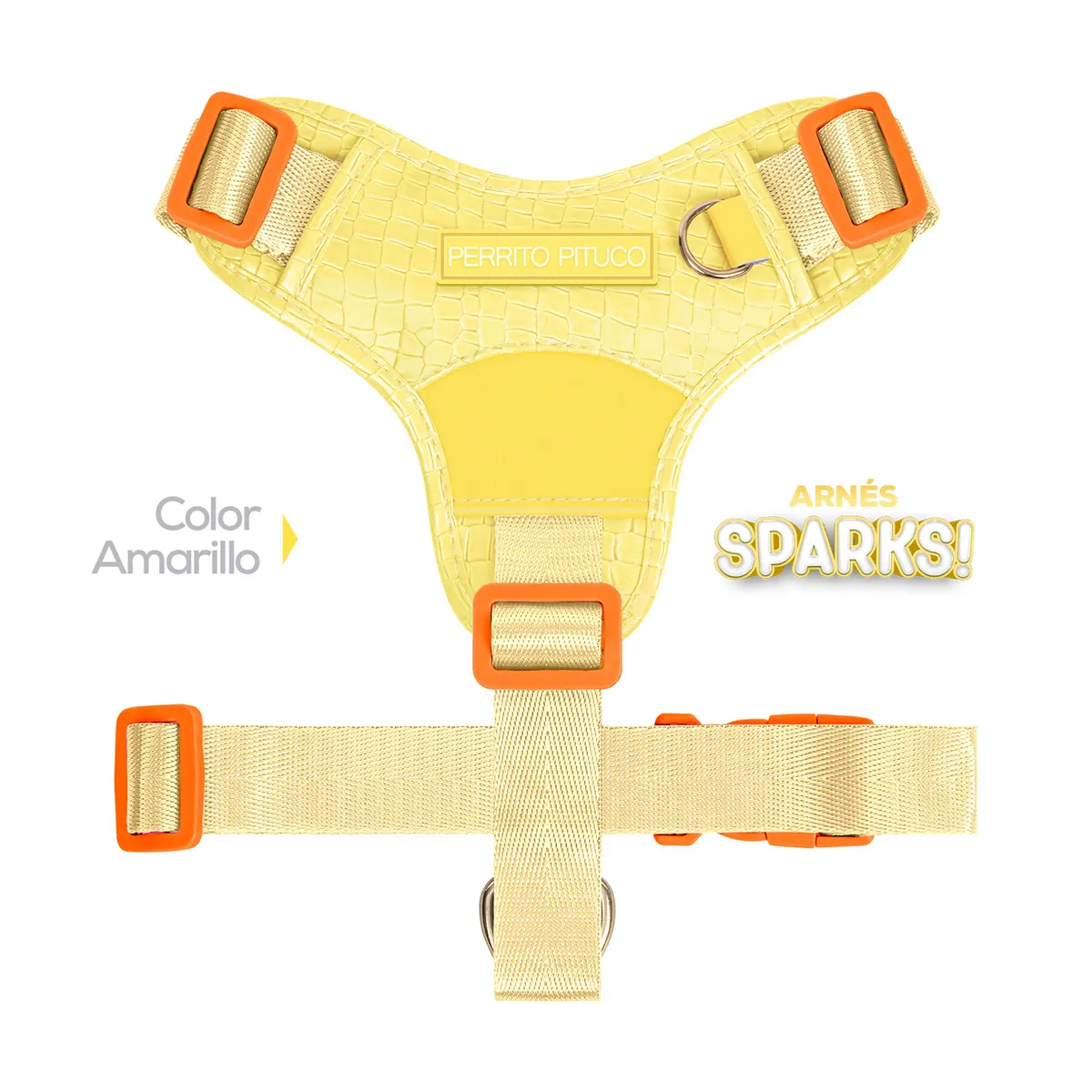PERRITO PITUCO - ARNÉS PERRITO PITUCO SPARKS AMARILLO TALLA S