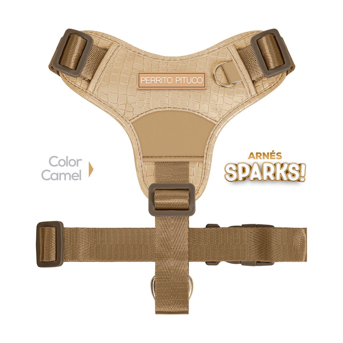 PERRITO PITUCO - ARNÉS PERRITO PITUCO SPARKS CAMEL TALLA L