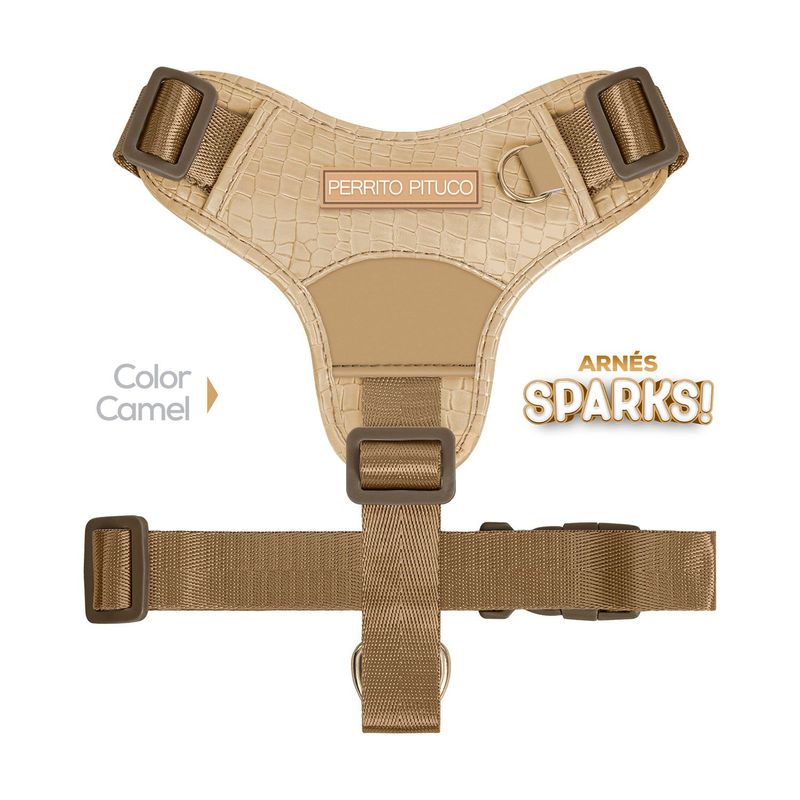 PERRITO PITUCO - ARNÉS PERRITO PITUCO SPARKS CAMEL TALLA M