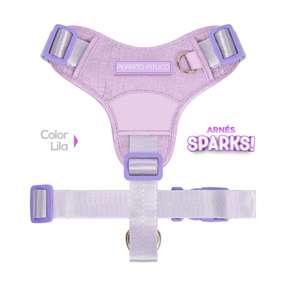 PERRITO PITUCO - ARNÉS PERRITO PITUCO SPARKS LILA TALLA M