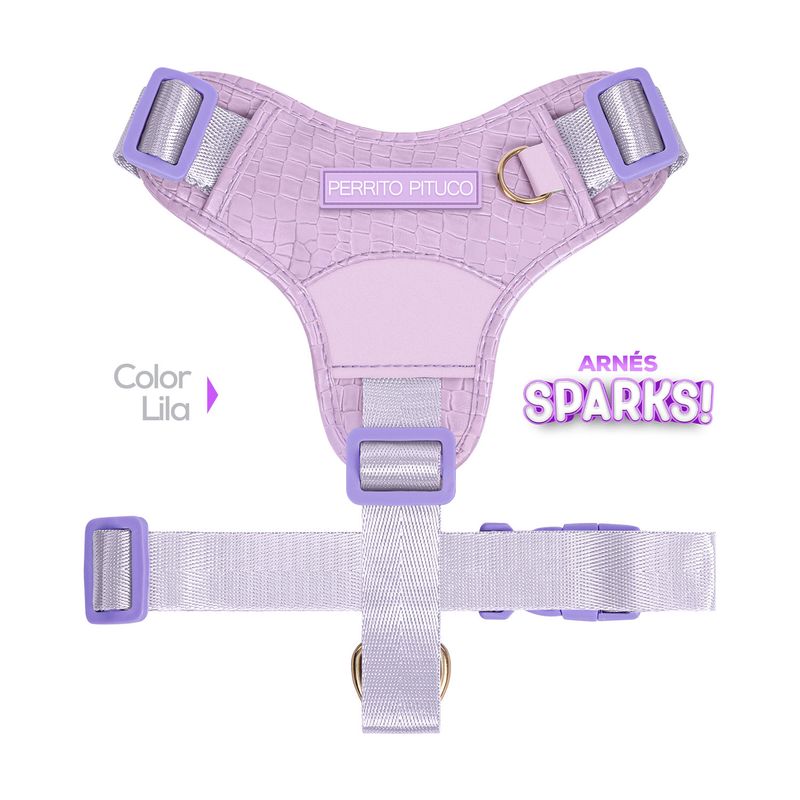 PERRITO PITUCO - ARNÉS PERRITO PITUCO SPARKS LILA TALLA S
