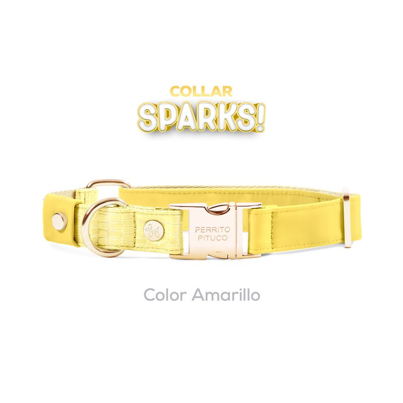 PERRITO PITUCO - COLLAR PERRITO PITUCO SPARKS AMARILLO TALLA S