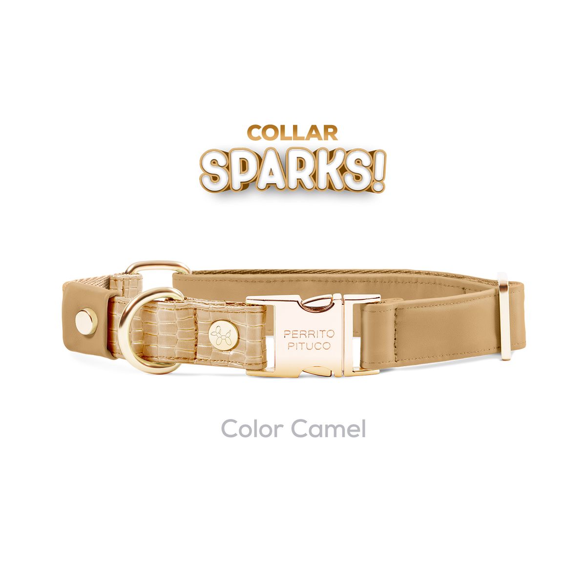 PERRITO PITUCO - COLLAR PERRITO PITUCO SPARKS CAMEL TALLA M