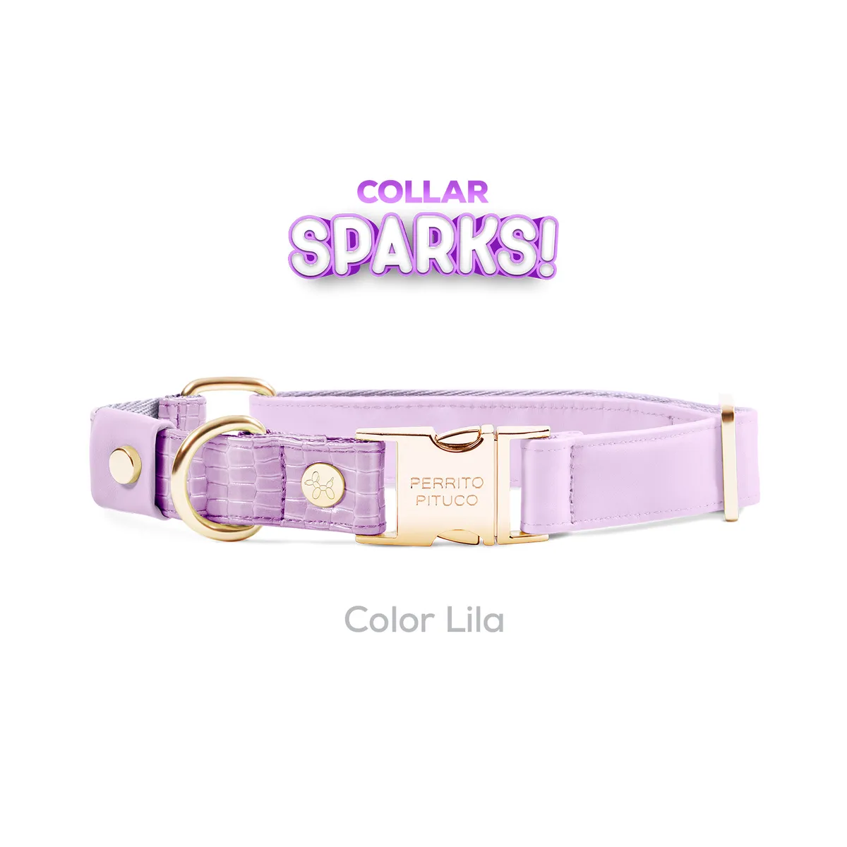 PERRITO PITUCO - COLLAR PERRITO PITUCO SPARKS LILA TALLA L