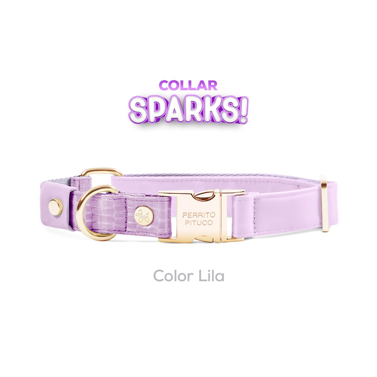 PERRITO PITUCO - COLLAR PERRITO PITUCO SPARKS LILA TALLA XL