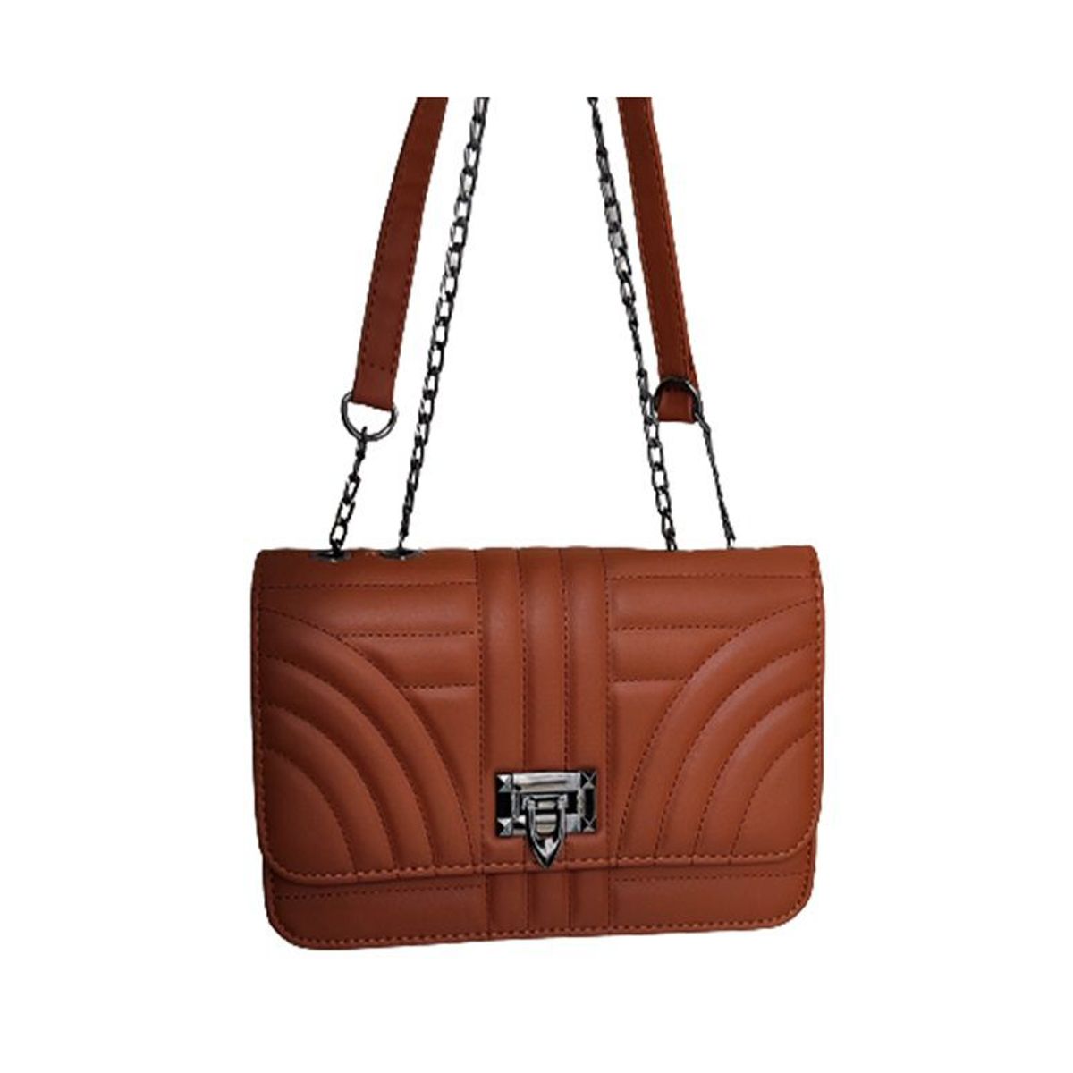 ITELSISTEM - Bolso Cartera Mujer De Mano Hombro Acolchado Tipo cuerina Marron