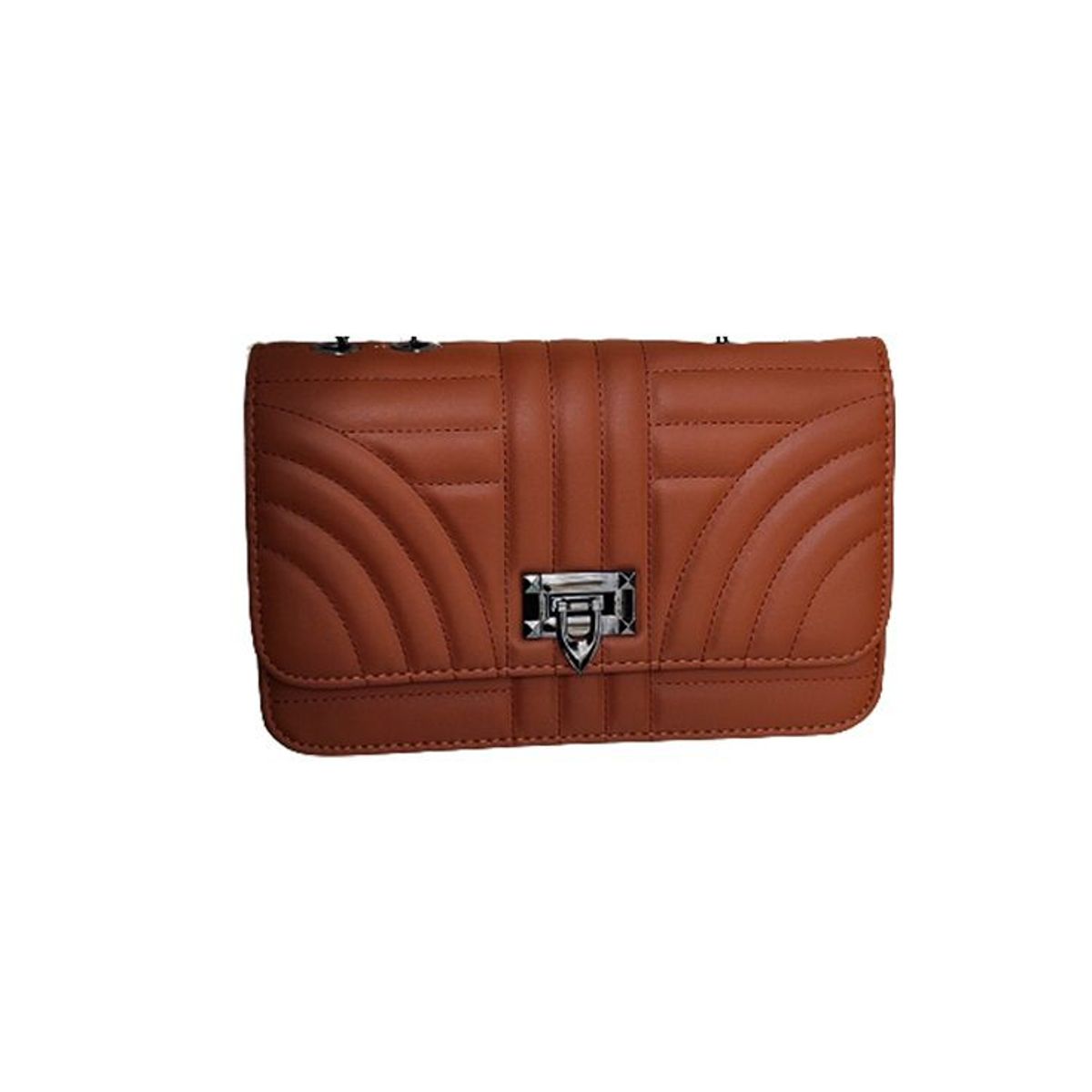 ITELSISTEM - Bolso Cartera Mujer De Mano Hombro Acolchado Tipo cuerina Marron