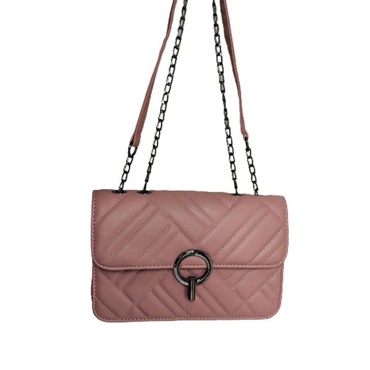 ITELSISTEM - Bolso Cartera Mujer De Mano Hombro Acolchado Tipo cuerina Palo Rosa