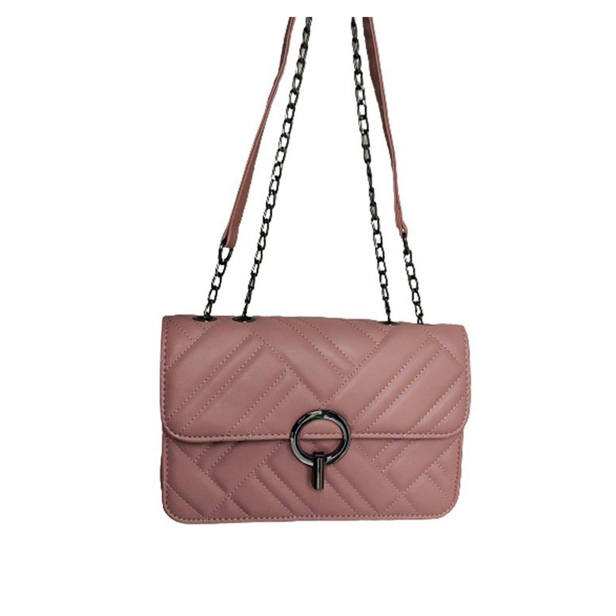 ITELSISTEM - Bolso Cartera Mujer De Mano Hombro Acolchado Tipo cuerina Palo Rosa