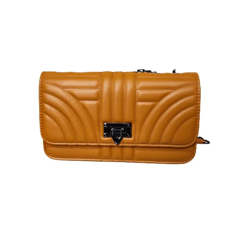ITELSISTEM - Bolso Cartera Mujer De Mano Hombro Acolchado Tipo cuerina Mostaza