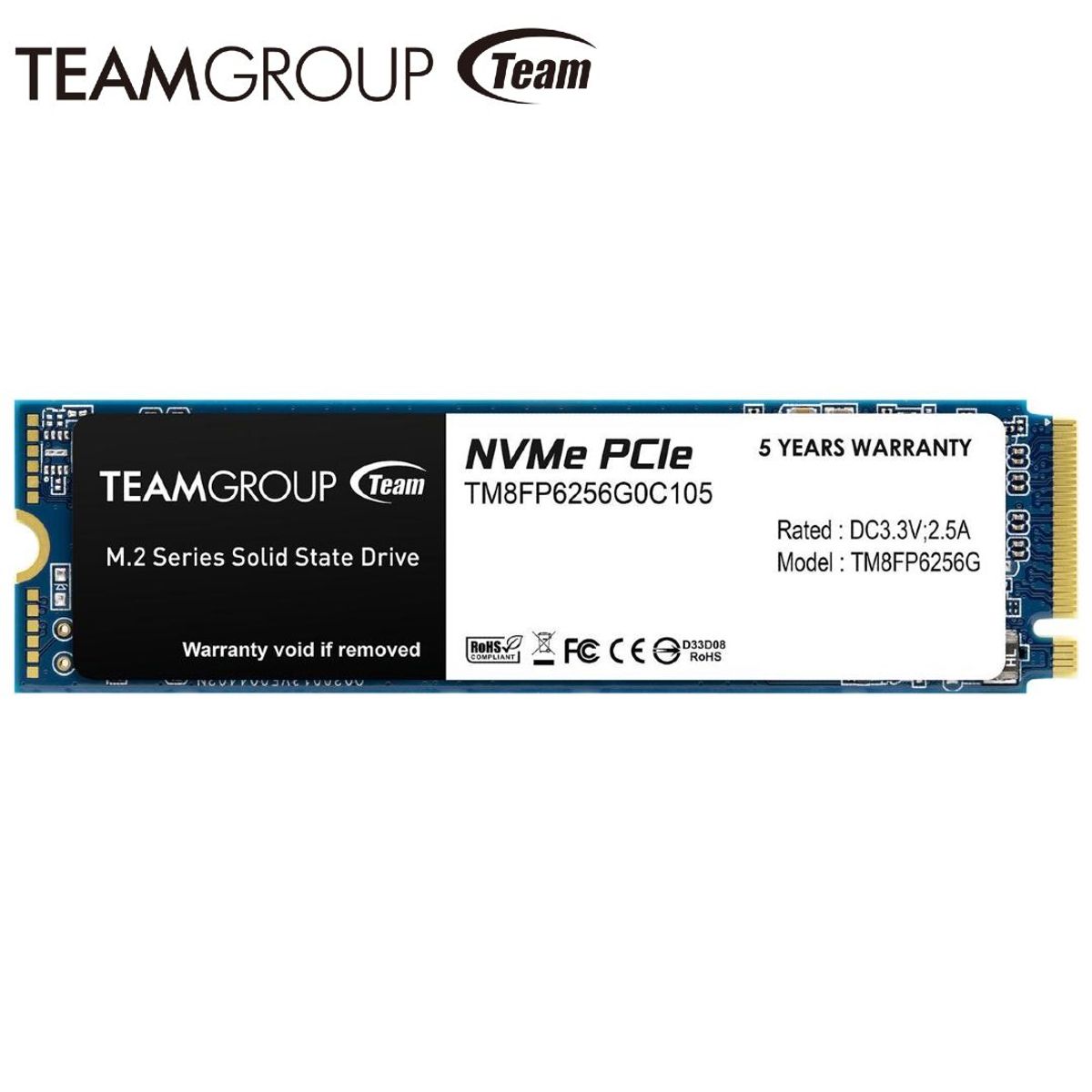 TEAMGROUP - DISCO SSD TEAMGROUP MP33, 256GB , M.2 2280 PCIe NVMe Gen3.0 x4.