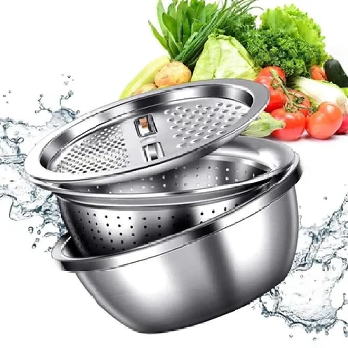 OTTOWARE - Bowls Multifuncional de Acero 3 en 1