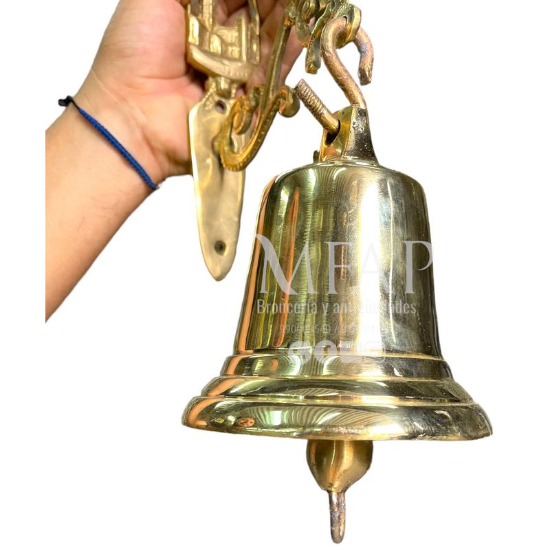 MFAP BRONCERIA Y ANTIGUEDADES - Pack campana Orfeo 13 cm mas colgador en bronce