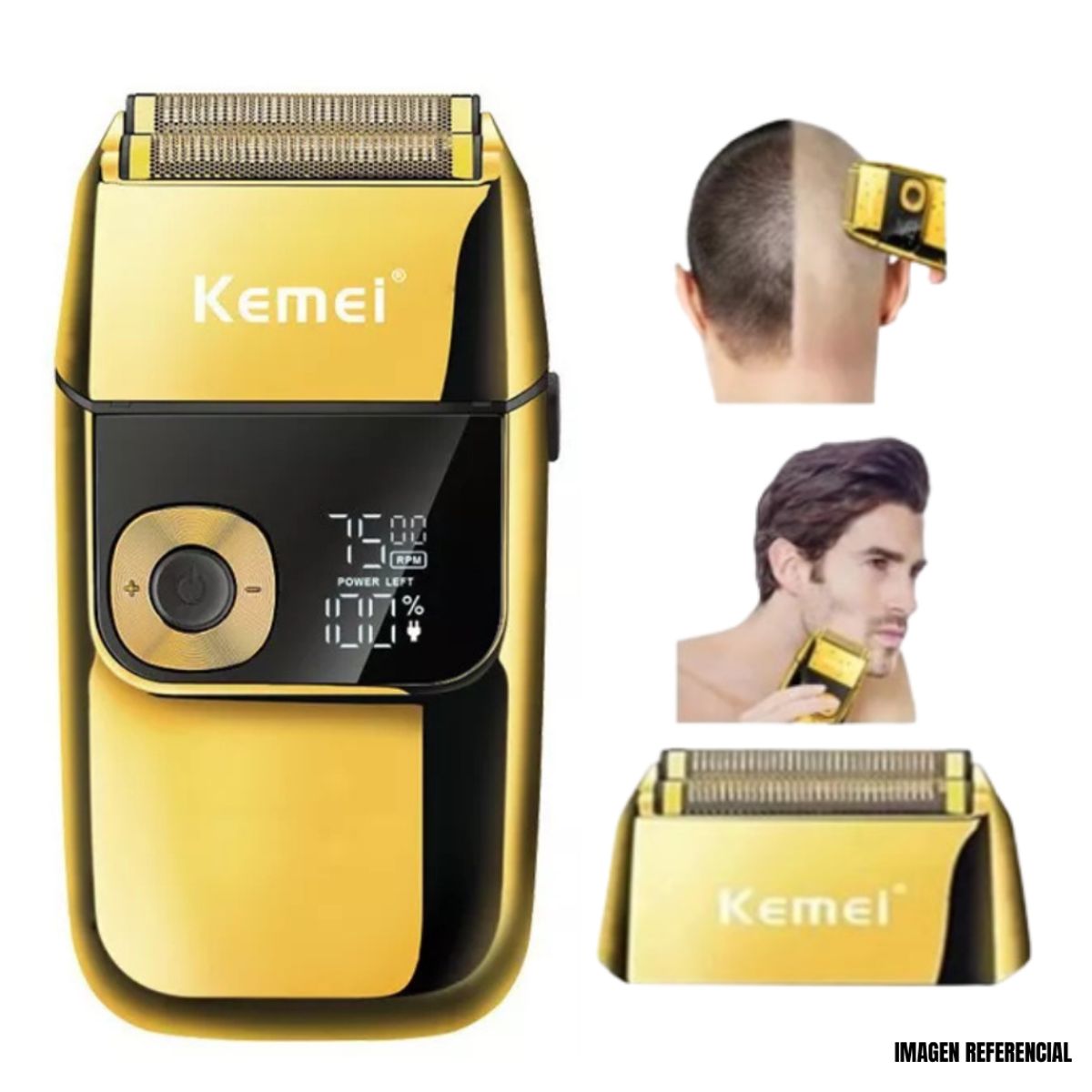 KEMEI - Shaver Kemei Digital C/Patillero 2 en 1 KM-2028