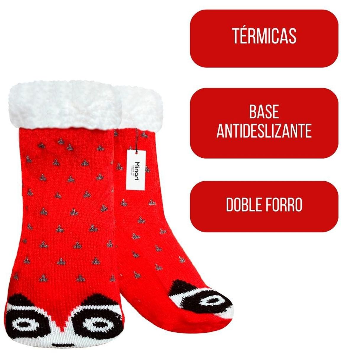 MINARI - Medias de Carnero para Niños Térmicas Antideslizantes RJ M2341 -B