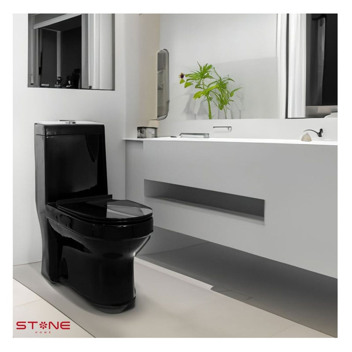 STONE - INODORO ONE PIECE MINIMALISTA SANDER BLACK STONE