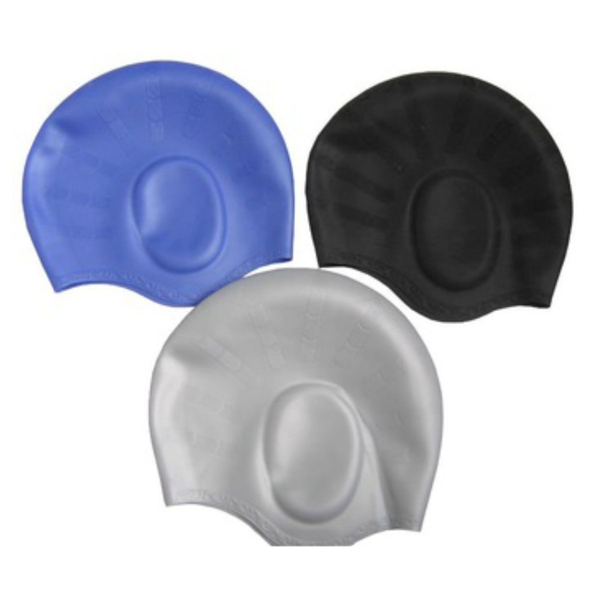 GENERICO - Gorro de Natación de Silicona con Orejeras Azul