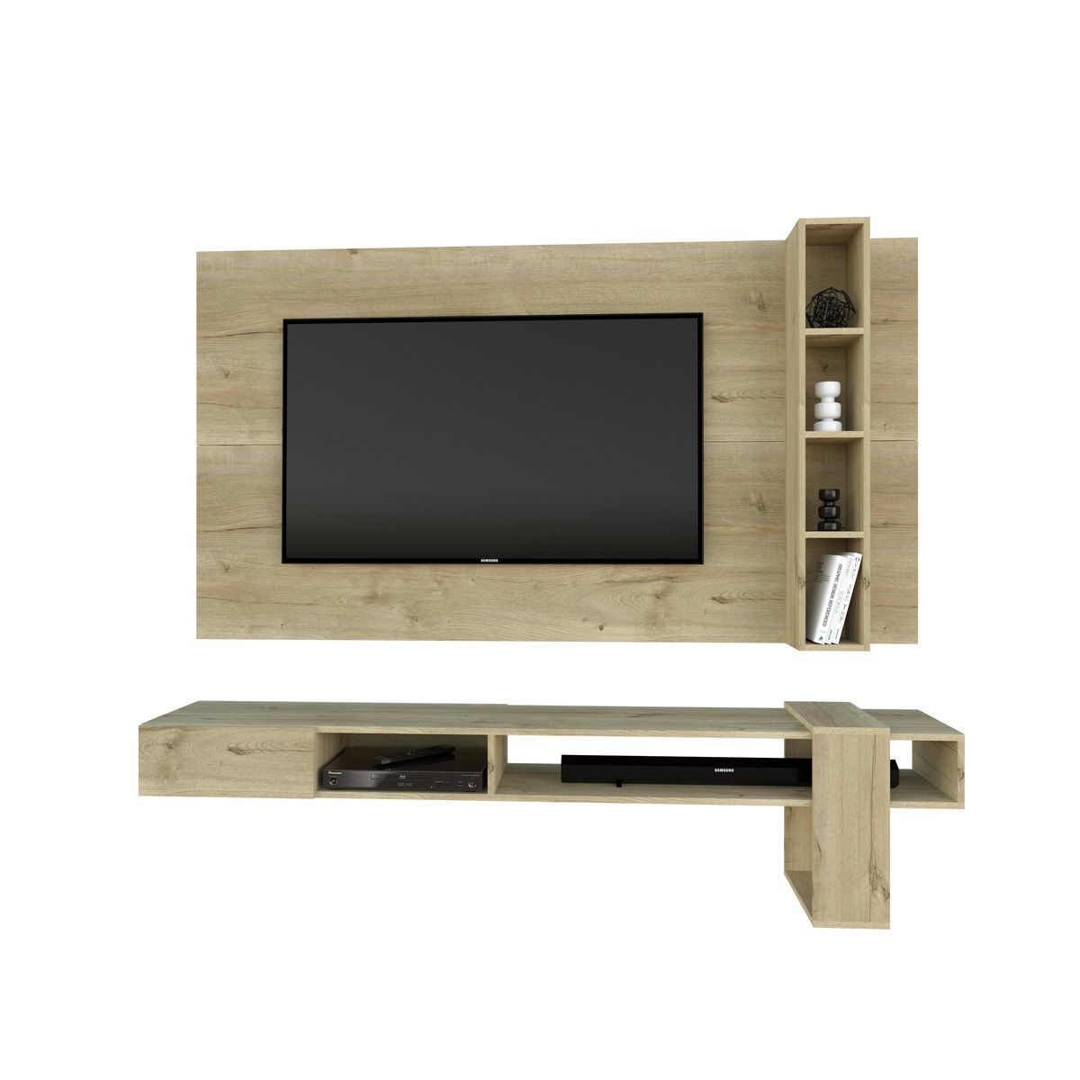 MOVENDA - Centro de Entretenimiento 65″ Gravatai Mesa de TV y Panel Movenda Duna