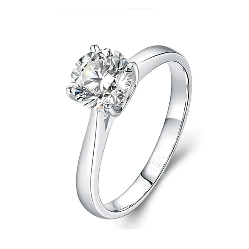 GENERICO - Anillo de Compromiso de Plata Bañado en Oro Blanco Modelo 365