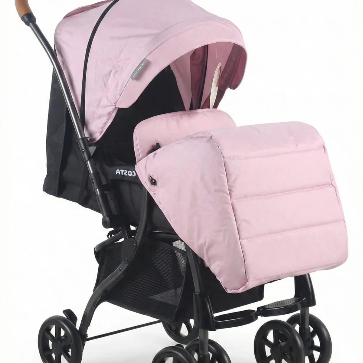 BABY HAPPY - Coche  para Bebe Silver Rosa con Tapapies