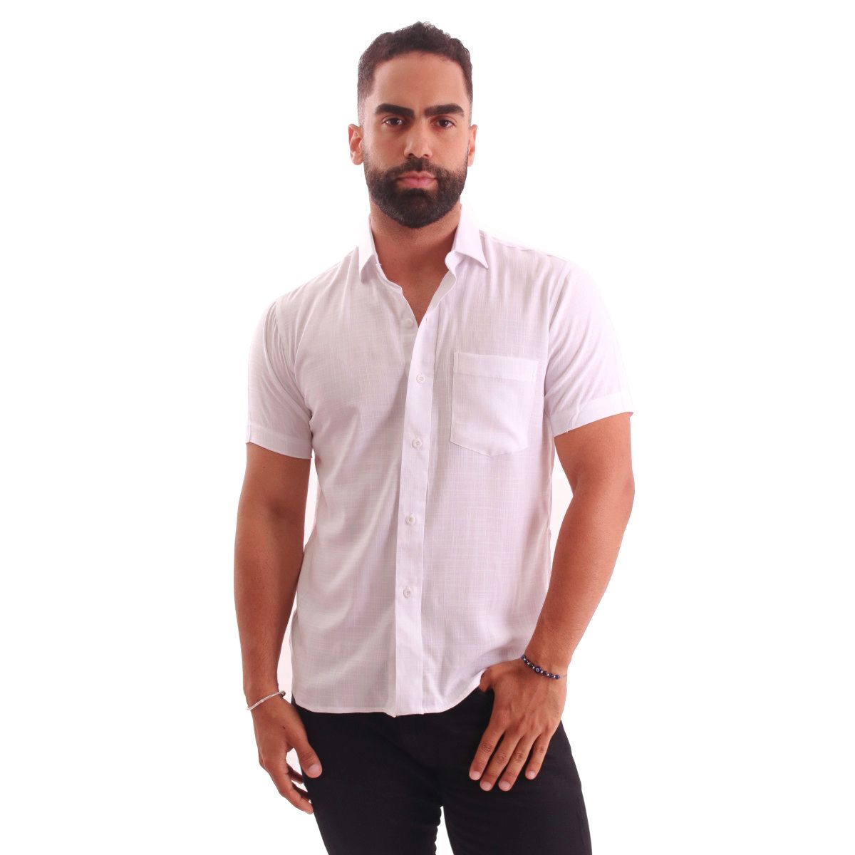 BONAPARTE - Camisa Manga Corta Hombre Blanco Bonaparte.