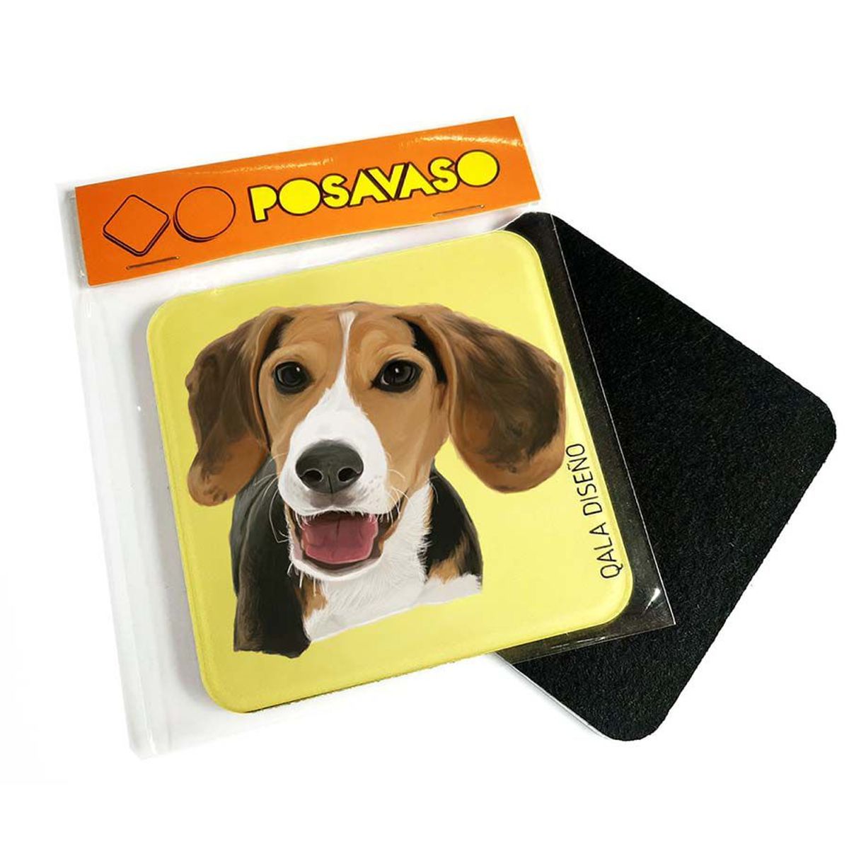 QALA DISEÑO - Posavaso de Acrílico - Qala Diseño - Perro Beagle - Coaster 95x95