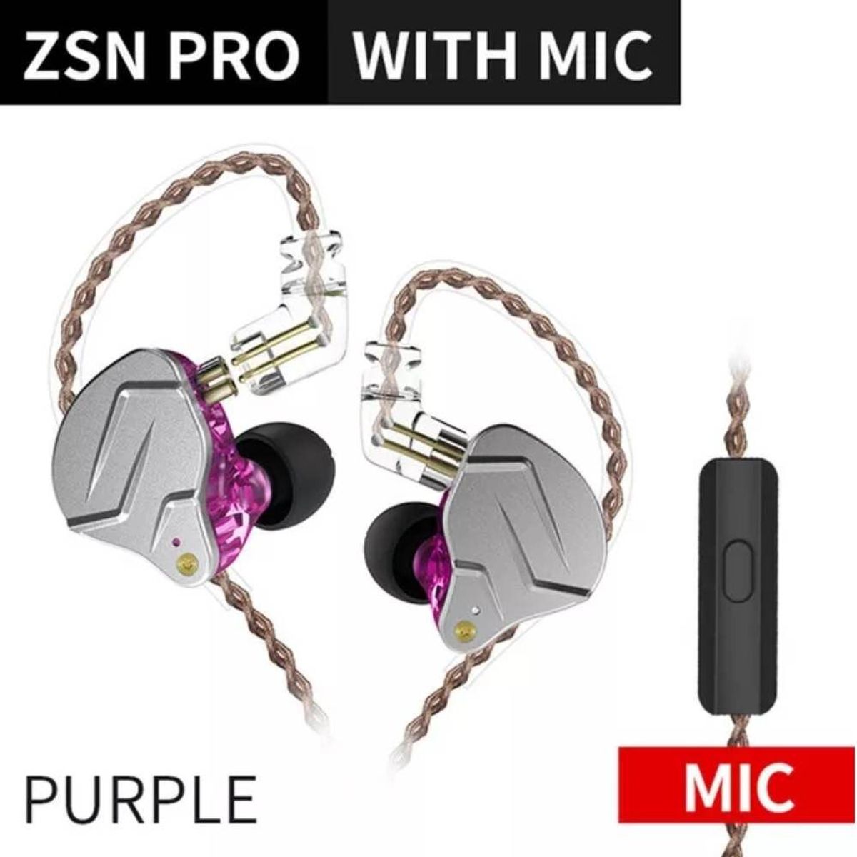 KZ - KZ ZSN PRO Dual Driver 1BA1DD - Purple Morado