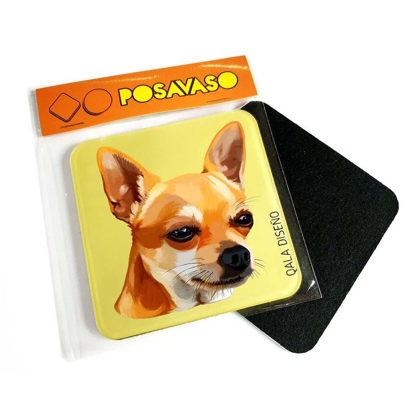 QALA DISEÑO - Posavaso de Acrílico - Qala Diseño - Perro Chihuahua D - Coaster 95x95