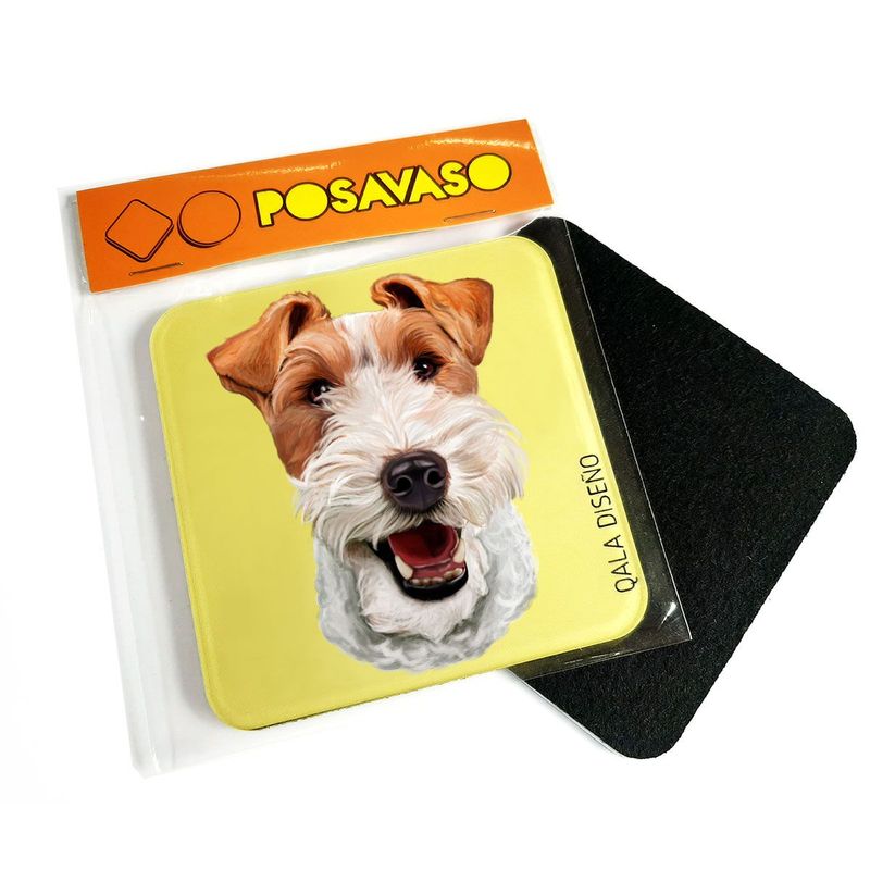 QALA DISEÑO - Posavaso de Acrílico - Qala Diseño - Perro Fox Terrier - Coaster 95x95