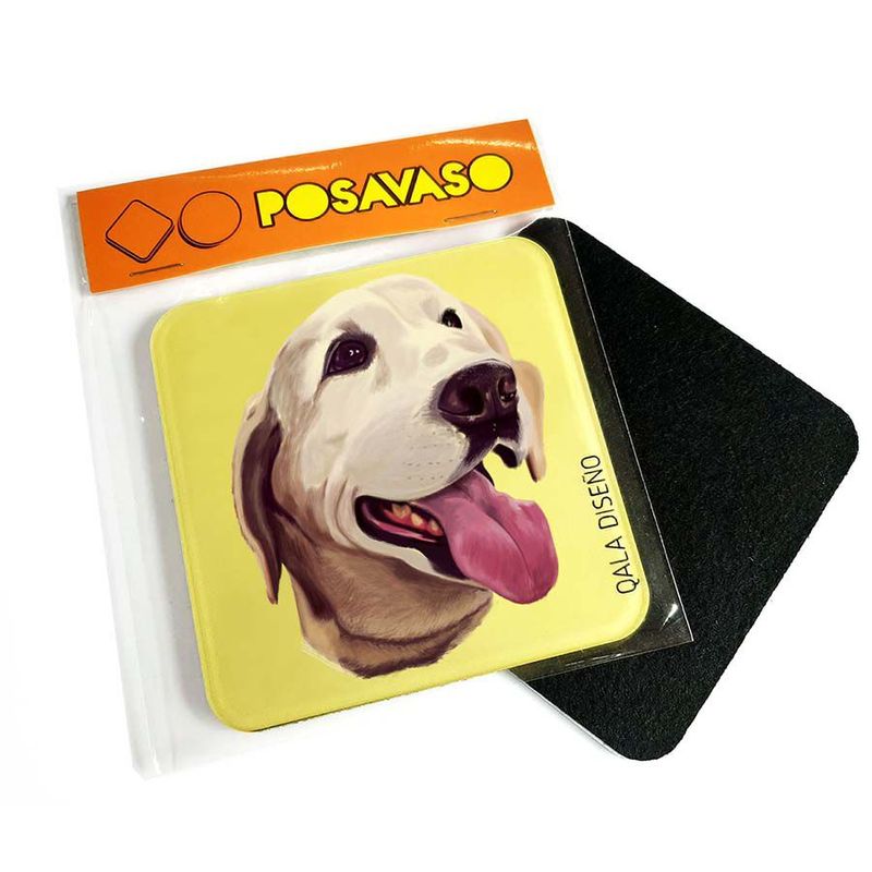 QALA DISEÑO - Posavaso de Acrílico - Qala Diseño - Perro Labrador H - Coaster 95x95