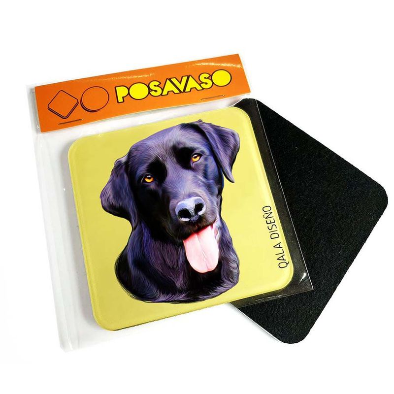 QALA DISEÑO - Posavaso de Acrílico - Qala Diseño - Perro Labrador N - Coaster 95x95