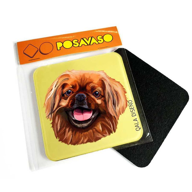 QALA DISEÑO - Posavaso de Acrílico - Qala Diseño - Perro Pekinés - Coaster 95x95