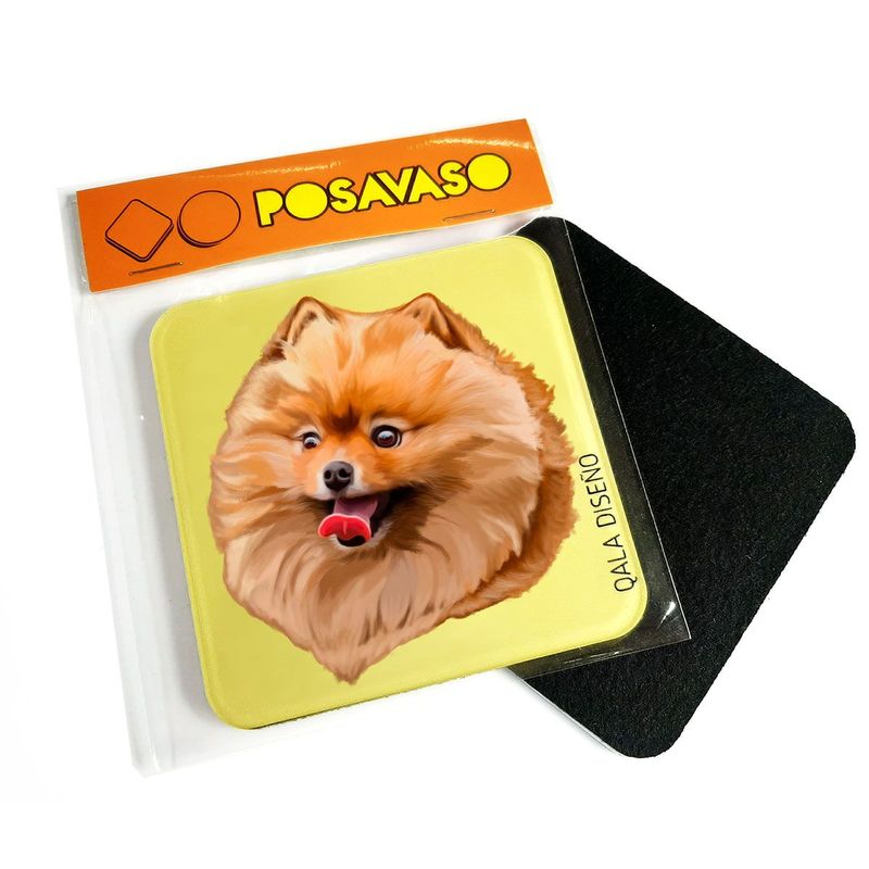 QALA DISEÑO - Posavaso de Acrílico - Qala Diseño - Perro Pomerania - Coaster 95x95
