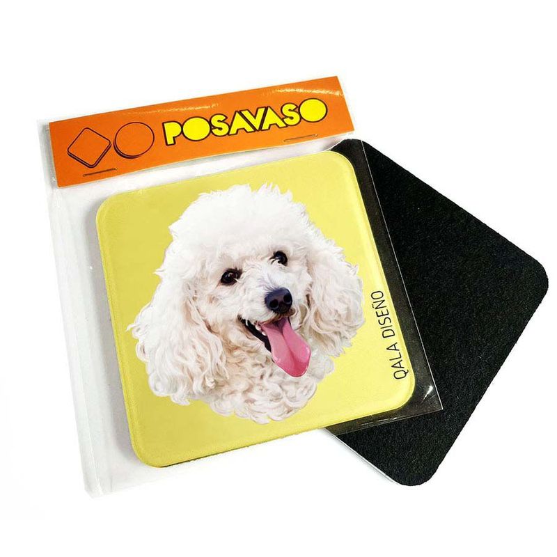 QALA DISEÑO - Posavaso de Acrílico - Qala Diseño - Perro Poodle B - Coaster 95x95