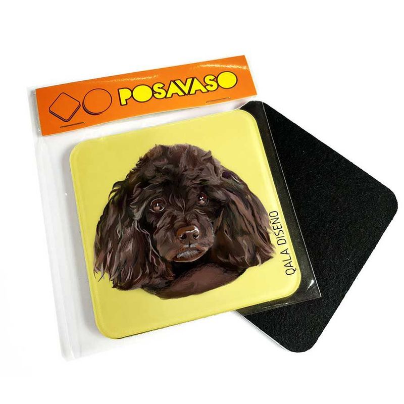 QALA DISEÑO - Posavaso de Acrílico - Qala Diseño - Perro Poodle N - Coaster 95x95